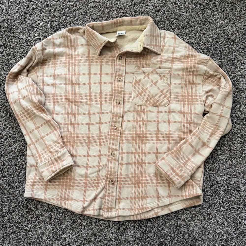 VS Pink Yellow Plaid Shacket size S